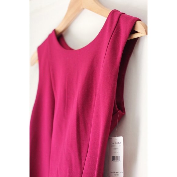 FREE PEOPLE CHA CHA MAGENTA SKATER MINI DRESS - Picture 6 of 6